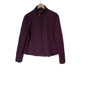 Nine West Puffer Jacket Quilted Lightweight Burgundy Women's XL